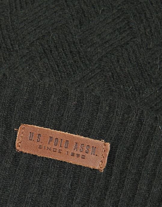 U.S. Polo Assn. Men Wool  Solid  Green Skull Cap